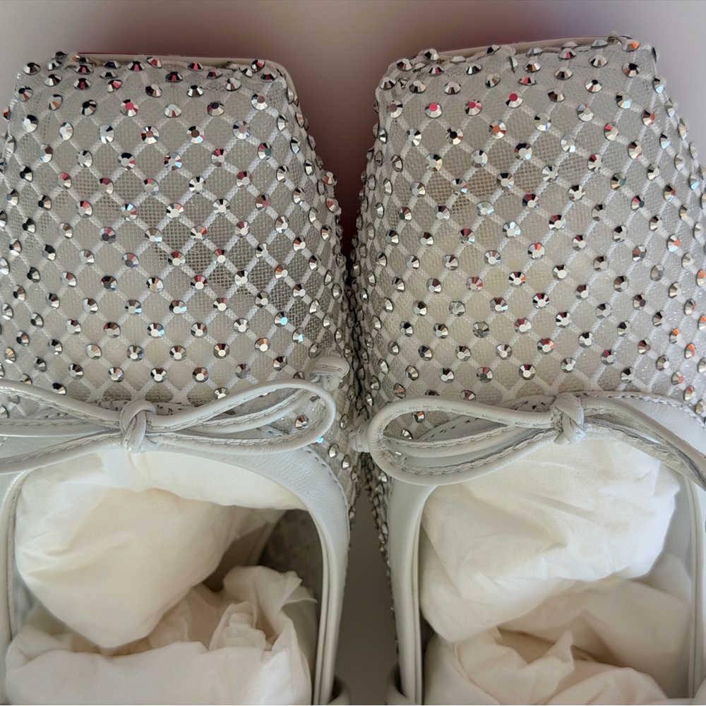 Christian Louboutin MAMASTRAPITINA Strass Crystal Mesh Ballerina Flat Shoes
9.5 - Picture 11 of 16